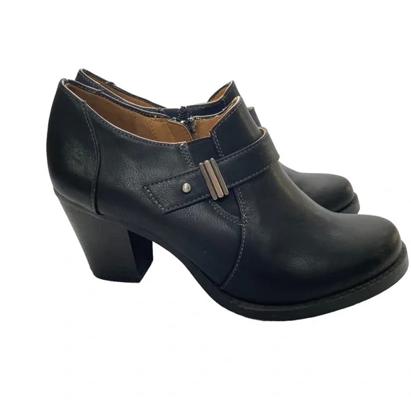 Natural Soul Black Heeled Booties High Heel Ankle boots size 6.5 M  EUC - Picture 3 of 13